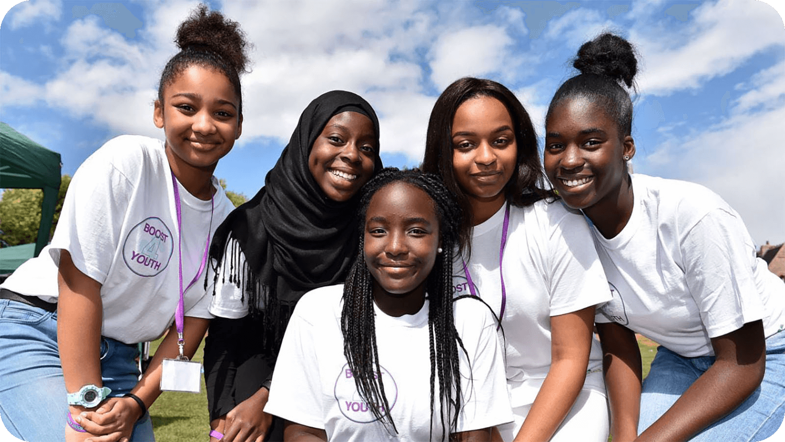 A group of girls taking part in a youth event