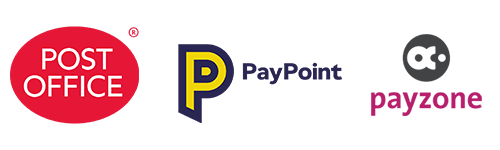 Pay over the counter at a Post Office, PayPoint or Pazone